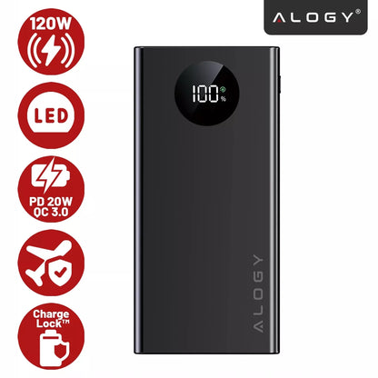 GREITAS POWERBANK 10000 mAh 120W QC PD USB C POWER BANK GALINGAS KELIONINIS