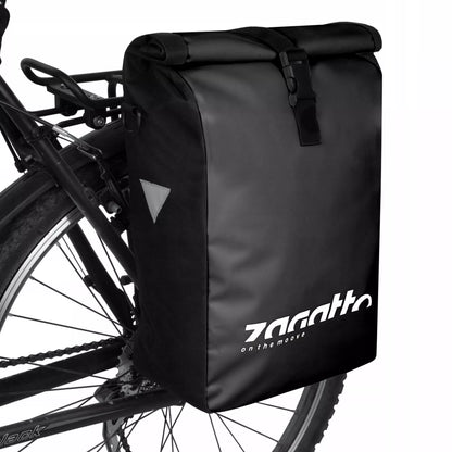 Vandeniui atsparus dviračio krepšys, montuojamas ant bagažinės, šoninis galinis, talpus ZAGATTO