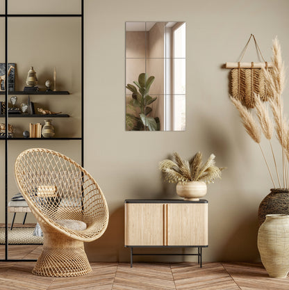 Savaime lipnios veidrodinės plytelės, lipdukai ant sienos, 6 vnt. rinkinys