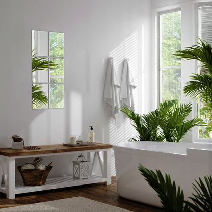 Savaime lipnios veidrodinės plytelės, lipdukai ant sienos, 6 vnt. rinkinys