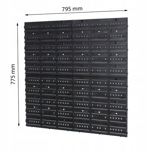 Sienelė įrankių lentyna dirbtuvių 80x80cm + 40 užidaromų dėžučių