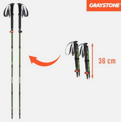 Sulankstomos reguliuojamos trekingo lazdos "Graystone"