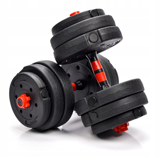 Meteor 2x15 kg reguliuojamo svorio hanteliai – treniruočių rinkinys