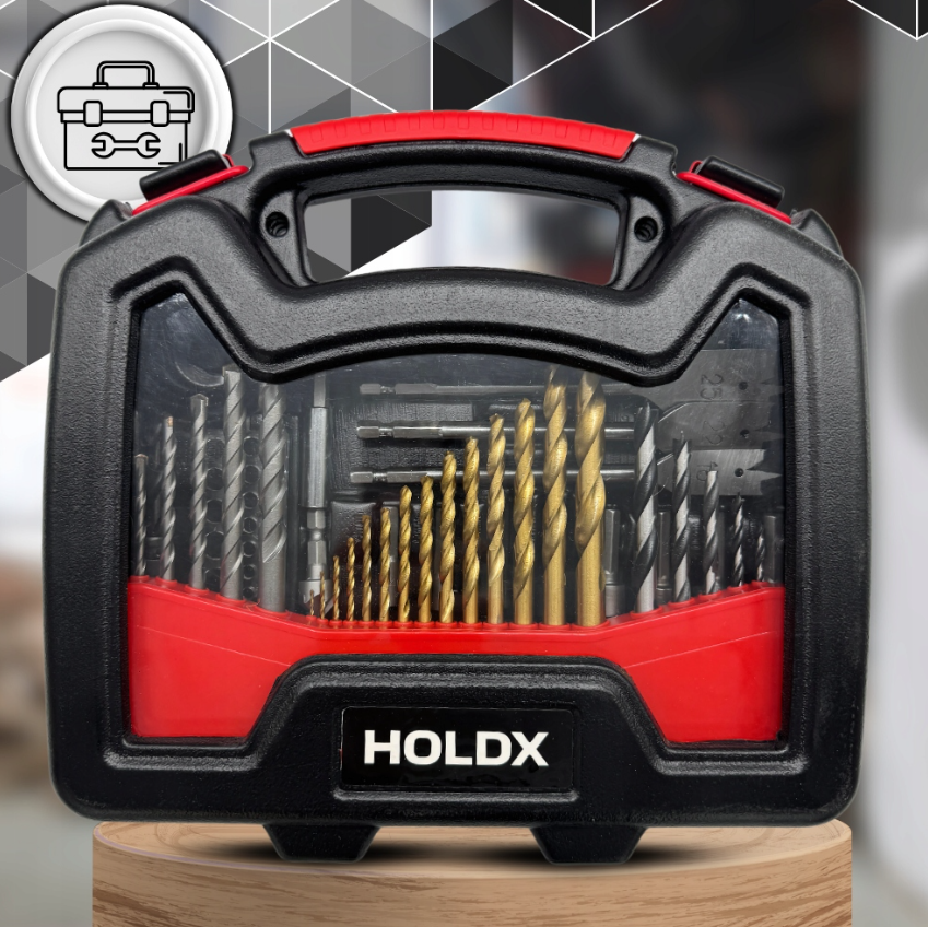 "Holdx" įrankių rinkinys, grąžtai ir atsuktuvo antgaliai (101 vnt)