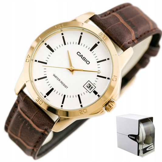 Laikrodis "Casio" MTP-V004GL su rudu dirželiu
