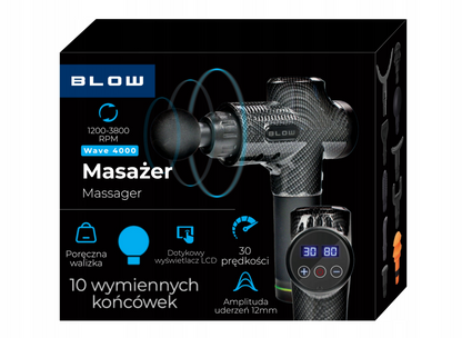 Masažuoklis „Blow Gun PRO“ su 10 antgalių