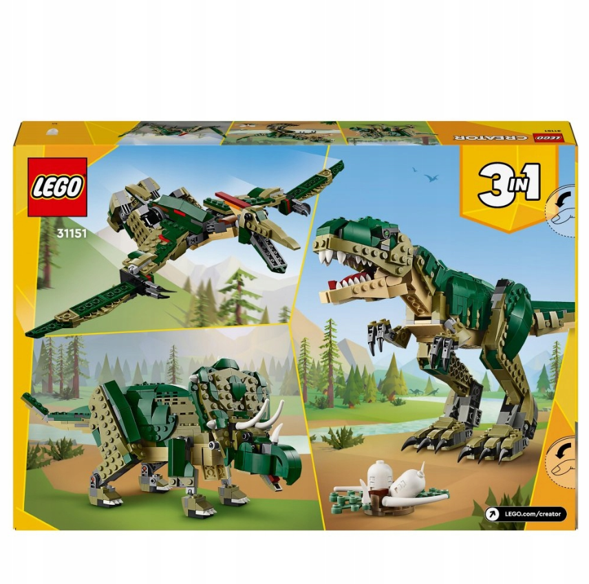 LEGO konstruktorius 626 dalių 3-in-1 „Tyranozauras“
