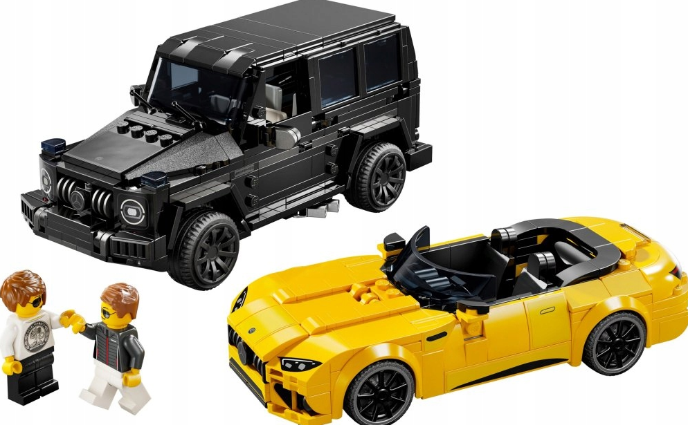 Konstruktorius mercedes berniukams LEGO dviejų mašinų modeliai