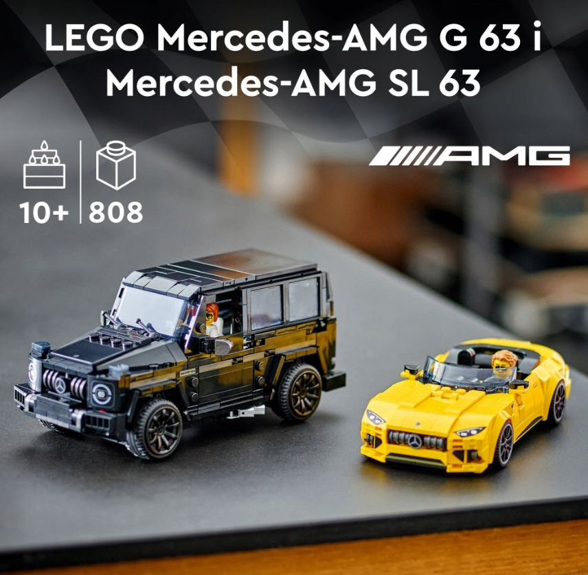 Konstruktorius mercedes berniukams LEGO dviejų mašinų modeliai