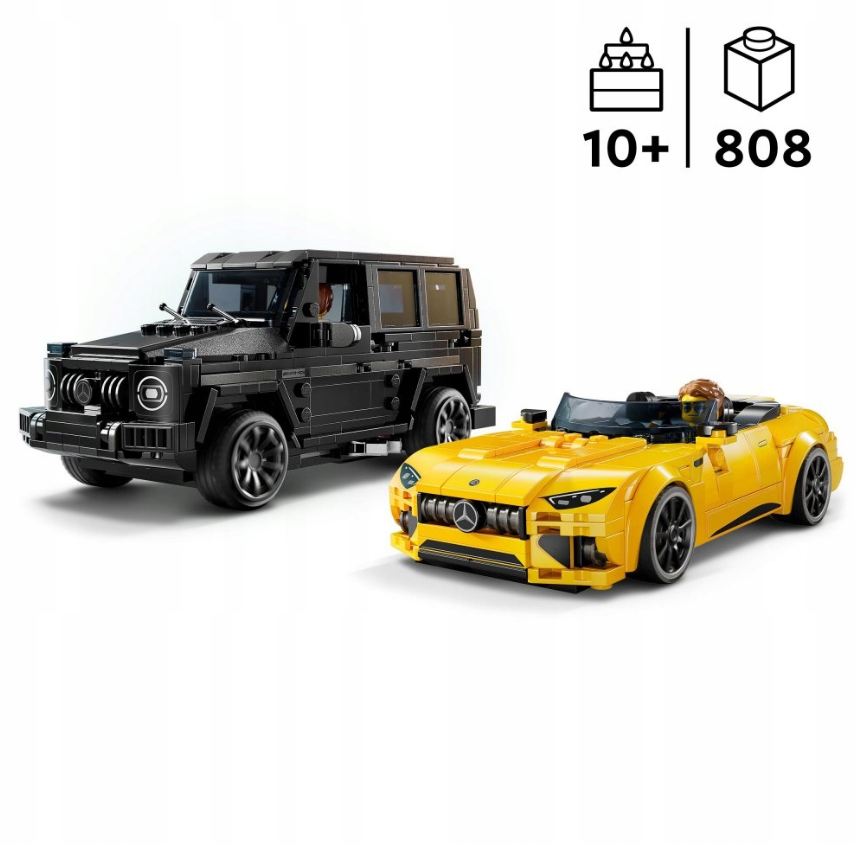 Konstruktorius mercedes berniukams LEGO dviejų mašinų modeliai