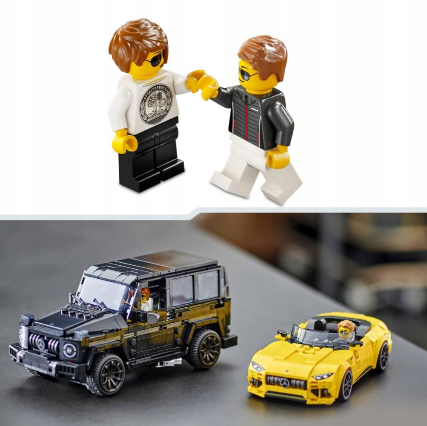 Konstruktorius mercedes berniukams LEGO dviejų mašinų modeliai