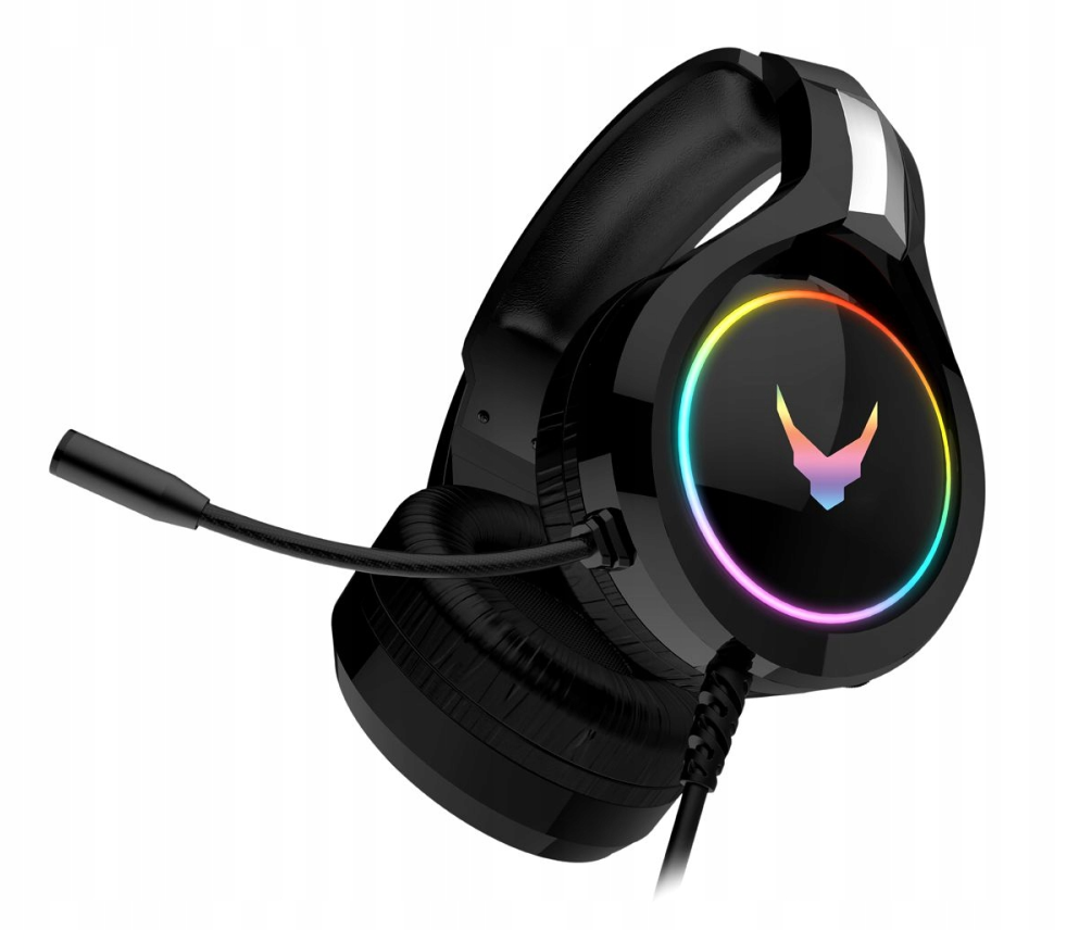 Žaidimų ausinės su mikrofonu ir RGB apšvietimu