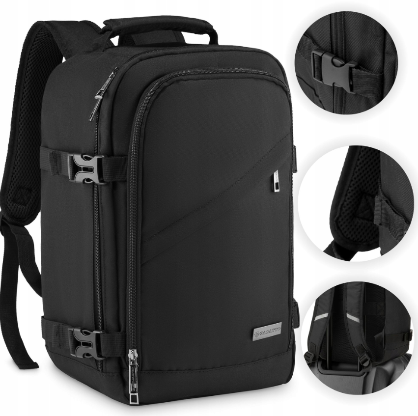 Kuprinė rankiniam bagažui "Zagatto" juoda 40×20×25cm