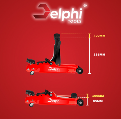 Automobilinis žemo profilio hidraulinis keltuvas su gumine atrama "Delphi"