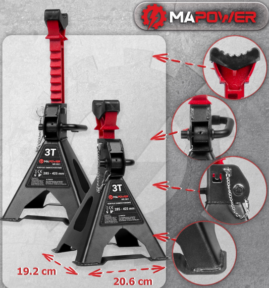 Stovai - atramos automobiliui "Mapower" 2vnt