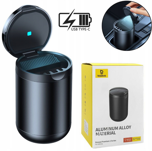 Automobilinė peleninė - šiukšlių dėžė su apšvietimu