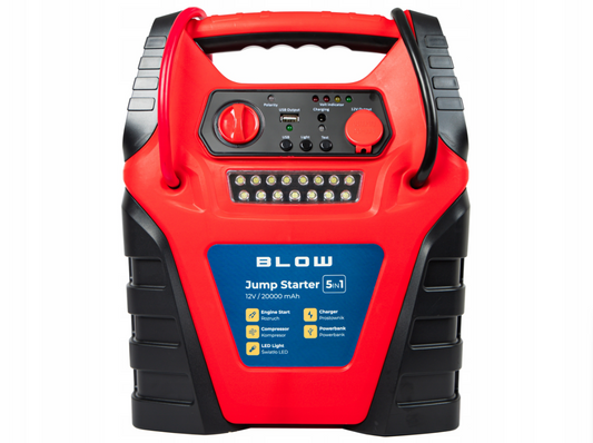 Automobilio užvedėjas su kompresoriumi ir LED žibintu