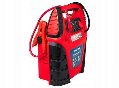 Automobilio užvedėjas su kompresoriumi ir LED žibintu