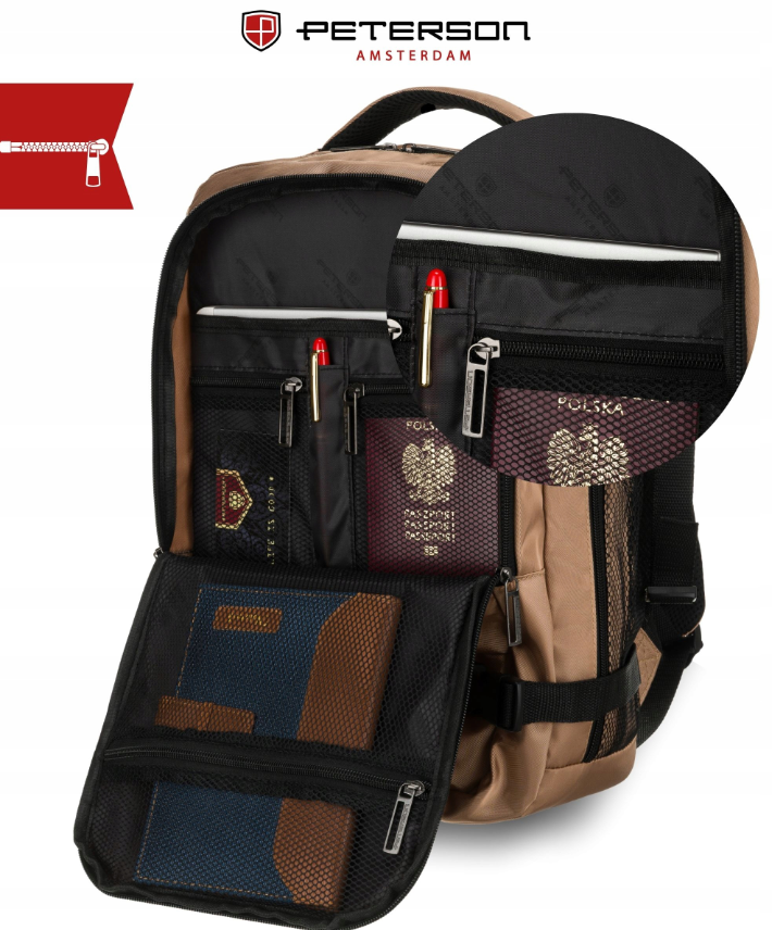 Kelioninė kuprinė - kabinos krepšys "Peterson" Ruda