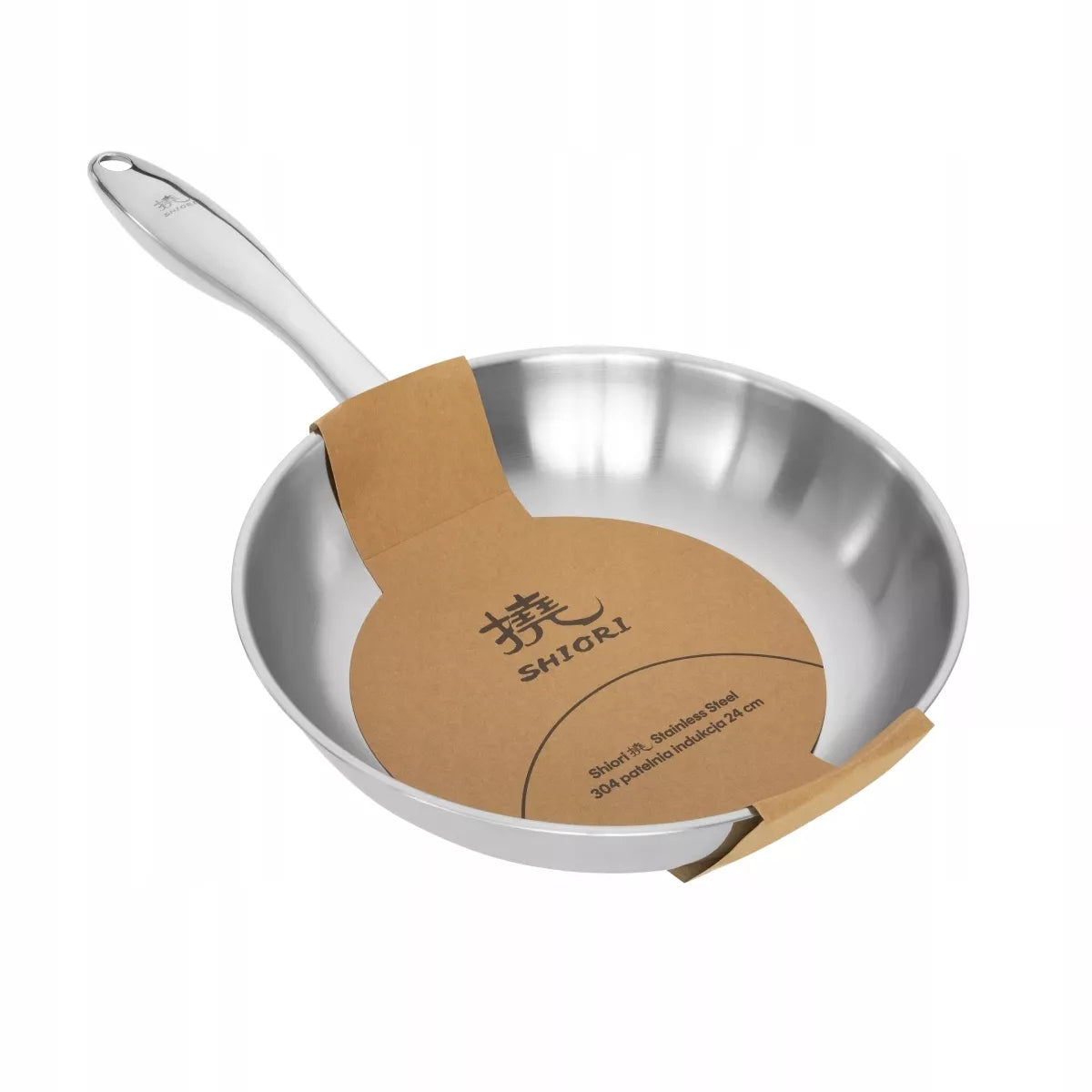Shiori nerūdijančio plieno 304 keptuvė be dangos, skirta indukcijai, 24 cm