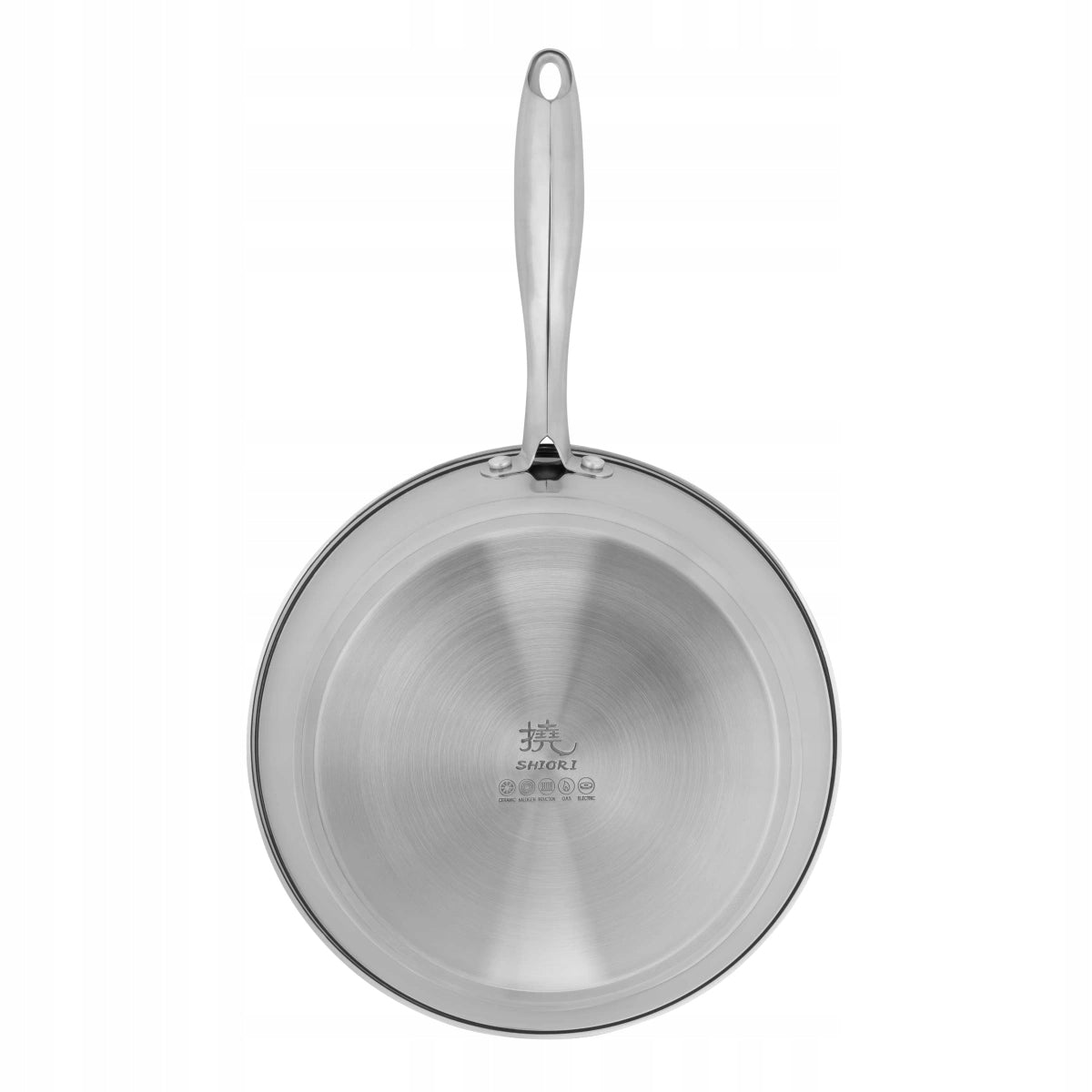 Shiori nerūdijančio plieno 304 keptuvė be dangos, skirta indukcijai, 28cm