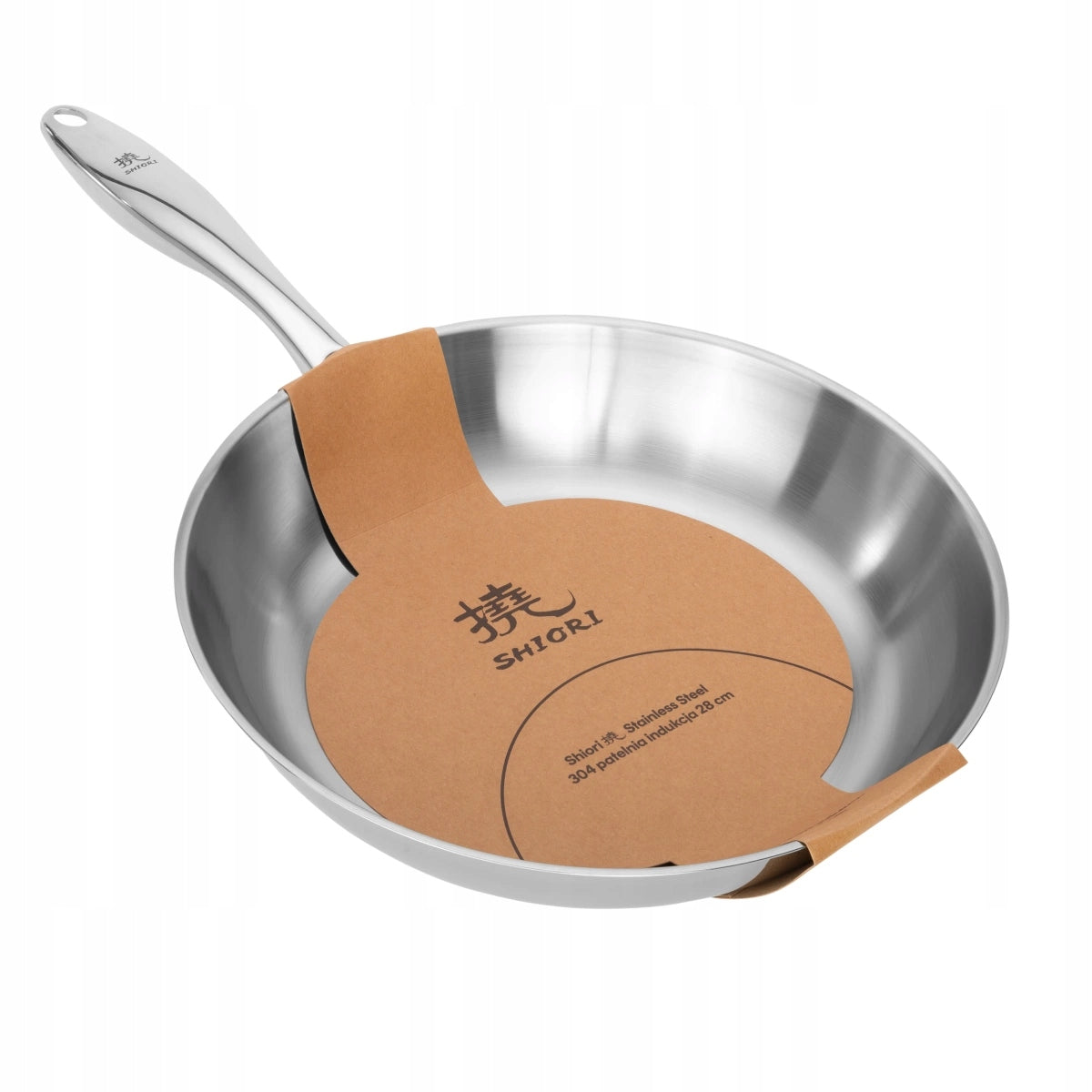 Shiori nerūdijančio plieno 304 keptuvė be dangos, skirta indukcijai, 28cm