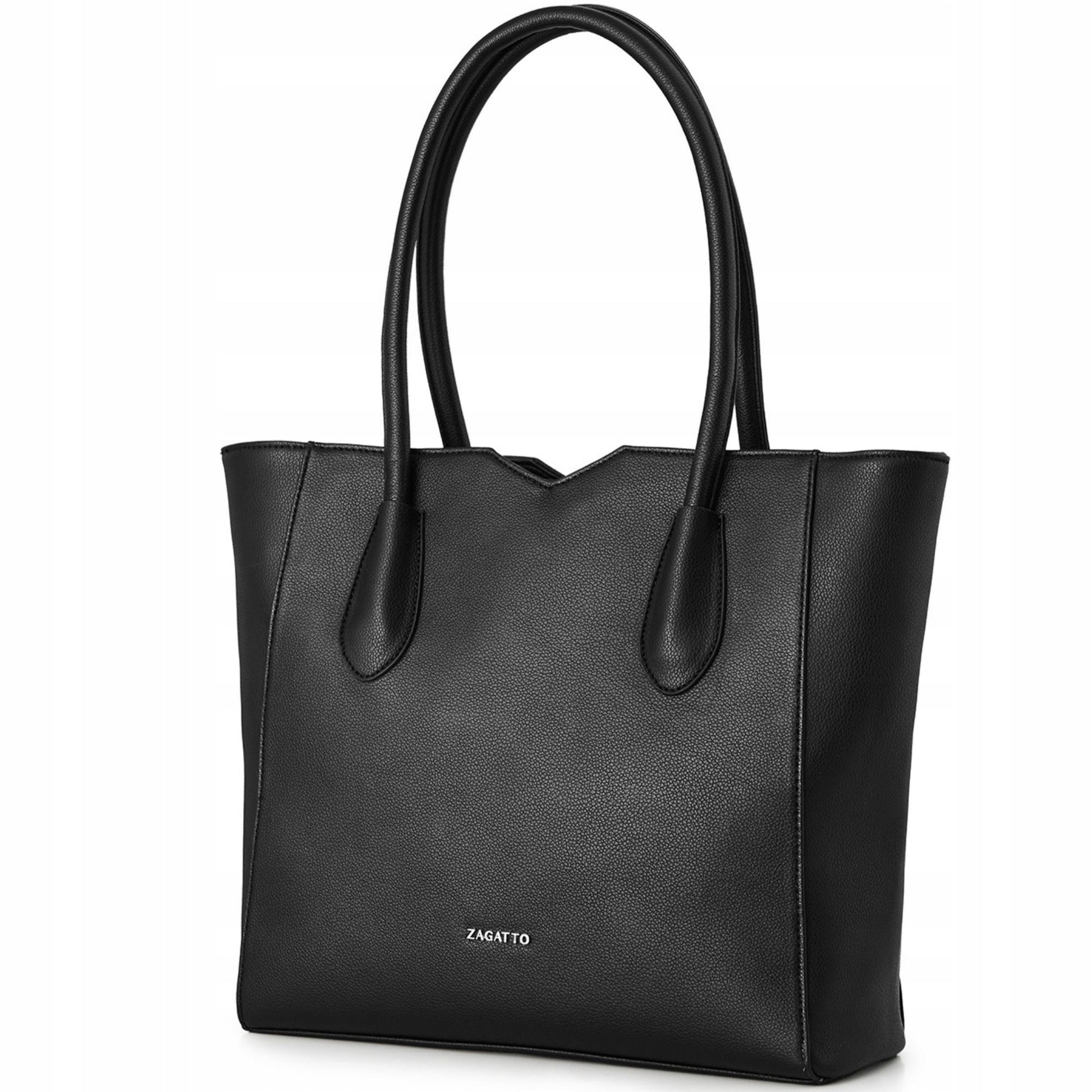 Moteriška rankinė "ZAGATTO" iš ekoodos 41x31x10cm, talpinanti A4 formato dokumentus, skirta į mokyklą, darbą, nešiojama ant peties