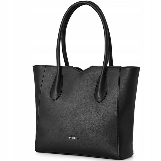 Moteriška rankinė "ZAGATTO" iš ekoodos 41x31x10cm, talpinanti A4 formato dokumentus, skirta į mokyklą, darbą, nešiojama ant peties