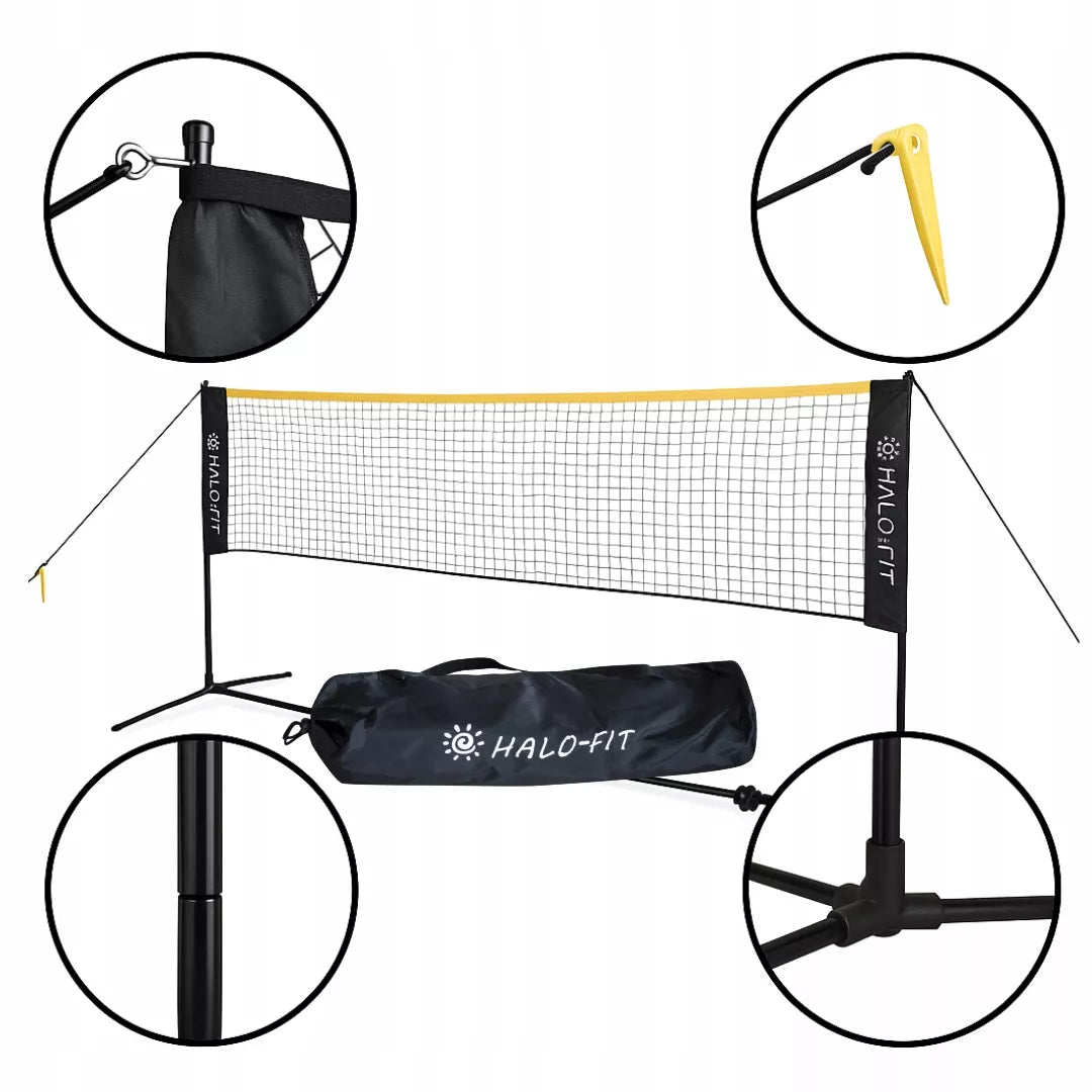 Tinklas tinkliniui, badmintonui, tenisui 3 viename Universali Tvirta 3,6m Halo-Fit