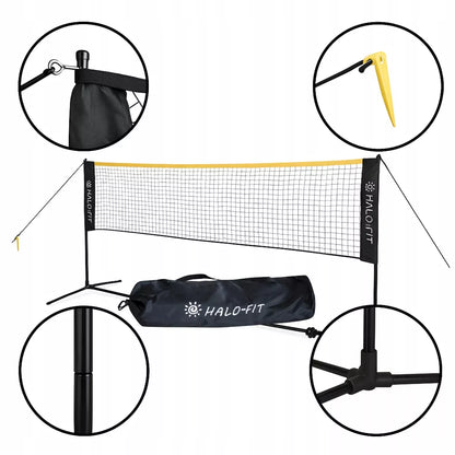 Tinklas tinkliniui, badmintonui, tenisui 3 viename Universali Tvirta 3,6m Halo-Fit