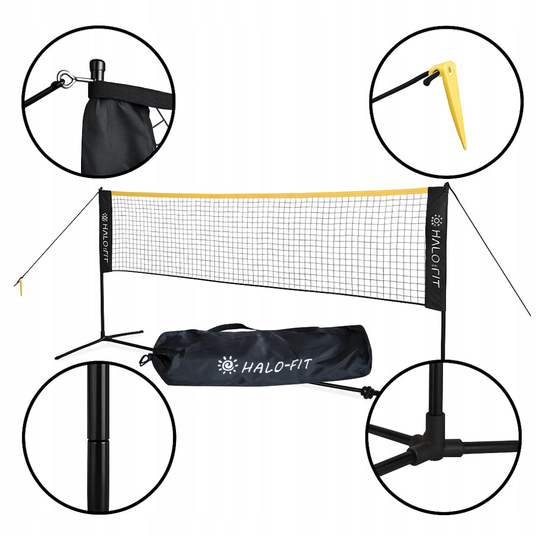 Tinklas tinkliniui, badmintonui, tenisui 3 viename Universali Tvirta 3,6m Halo-Fit