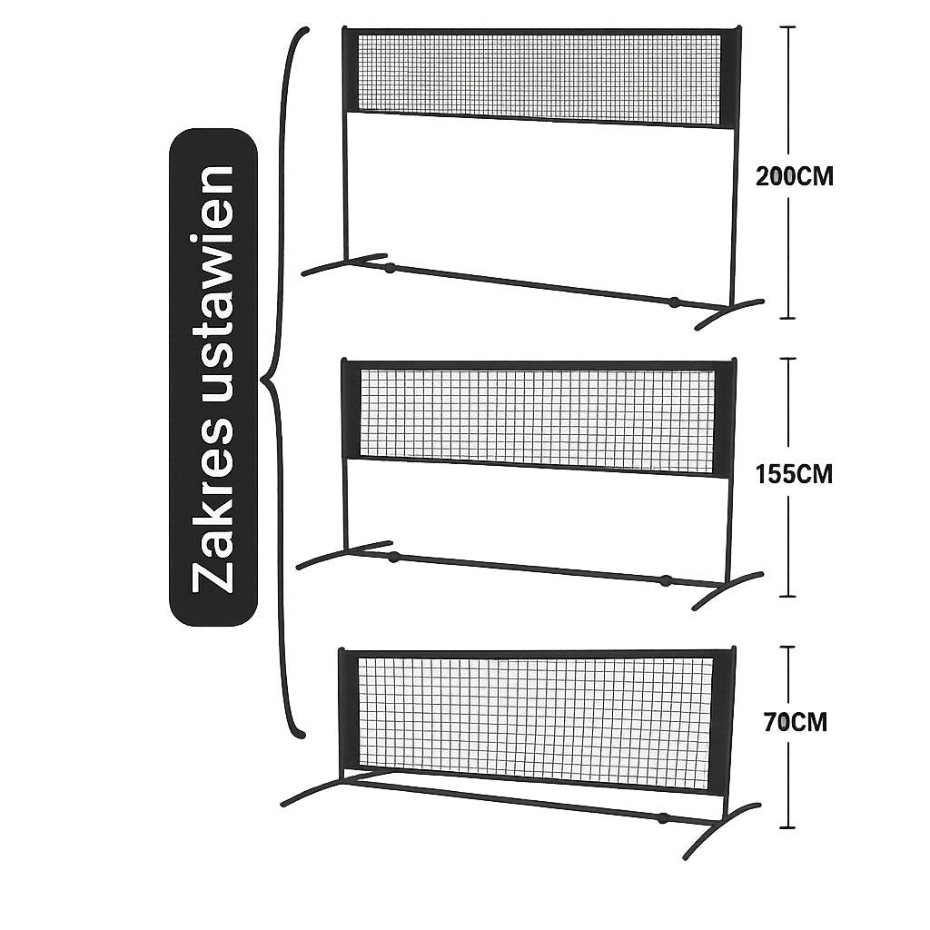 Tinklas tinkliniui, badmintonui, tenisui 3 viename Universali Tvirta 3,6m Halo-Fit
