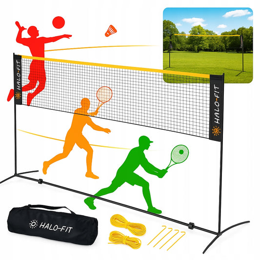 Tinklas tinkliniui, badmintonui, tenisui 3 viename Universali Tvirta 3,6m Halo-Fit