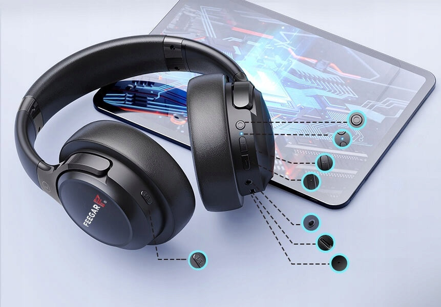 Belaidės ausinės FEEGAR Mello ant ausies 65H Bluetooth 5.3 Mikrofonas 6EQ