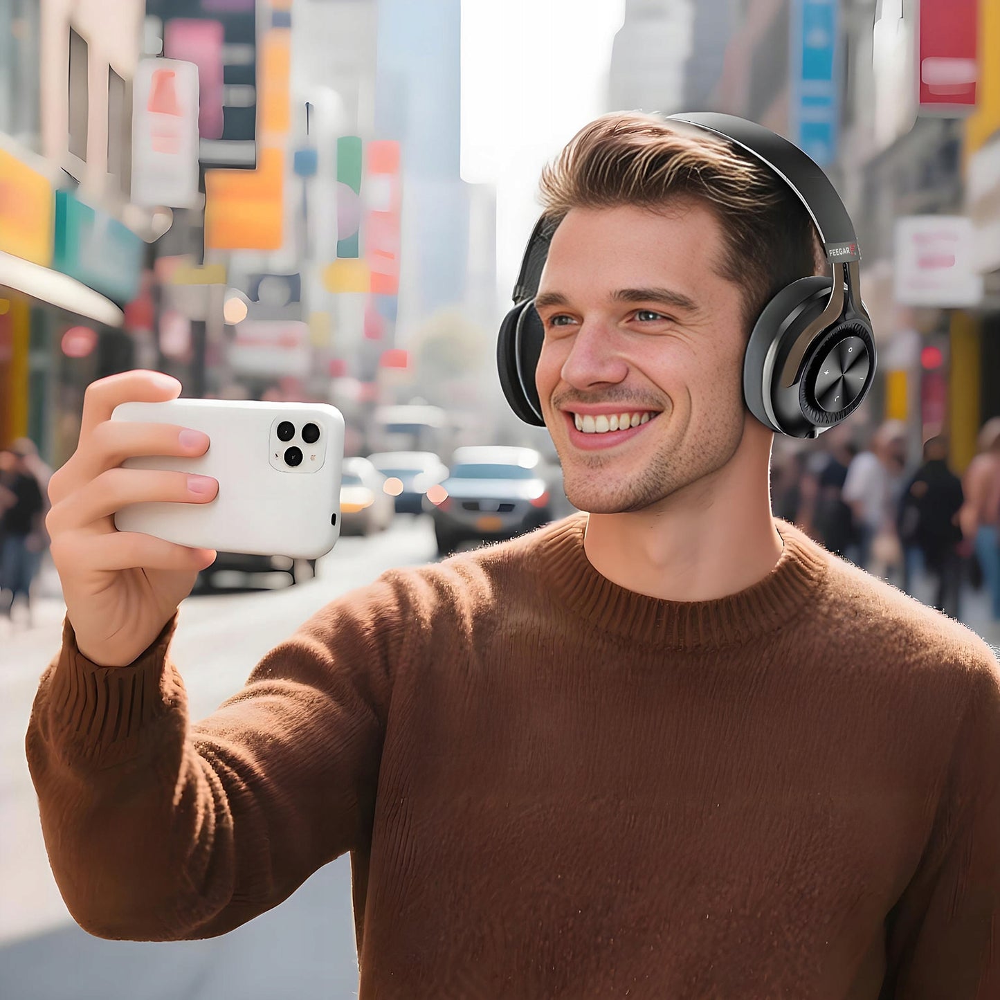 Belaidės ant ausų kabinamos ANC ausinės FEEGAR AlphaBeat 65H Juodos Bluetooth