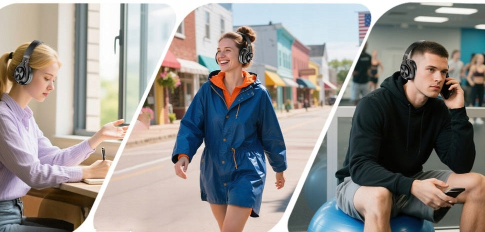 Belaidės ant ausų kabinamos ANC ausinės FEEGAR AlphaBeat 65H Juodos Bluetooth