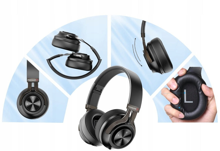 Belaidės ant ausų kabinamos ANC ausinės FEEGAR AlphaBeat 65H Juodos Bluetooth