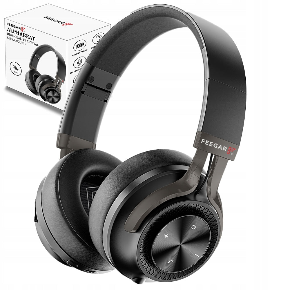 Belaidės ant ausų kabinamos ANC ausinės FEEGAR AlphaBeat 65H Juodos Bluetooth