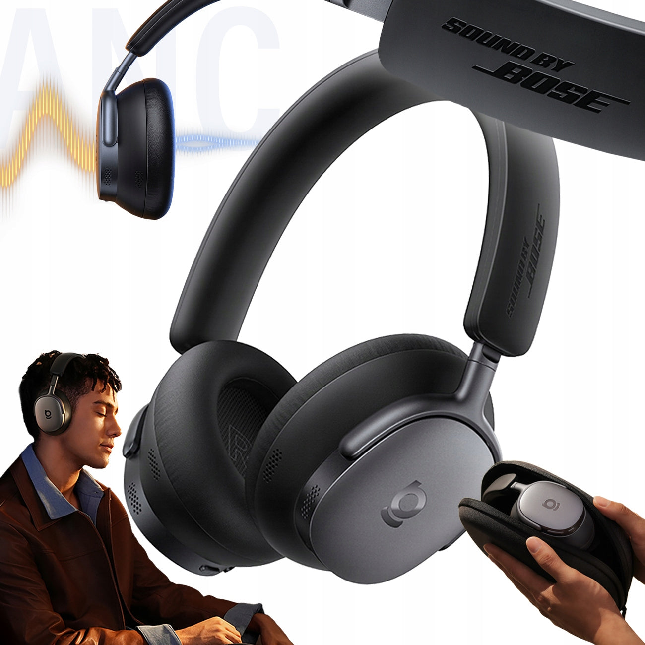 Belaidės ausinės Baseus Inspire XH1 Sound by Bose ANC Dolby Audio