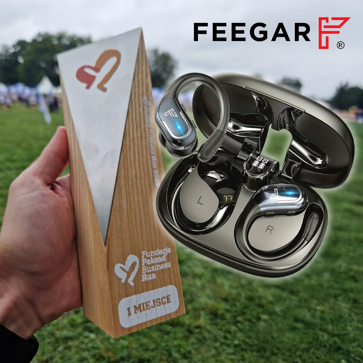Belaidės ausinės FEEGAR SPORT Bluetooth 5.4 Baterija 70H Ausyse esančios IPX5