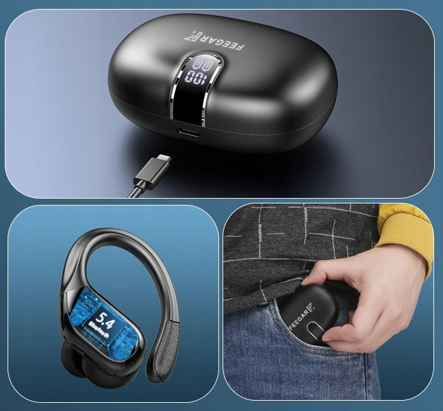 Belaidės ausinės FEEGAR SPORT Bluetooth 5.4 Baterija 70H Ausyse esančios IPX5
