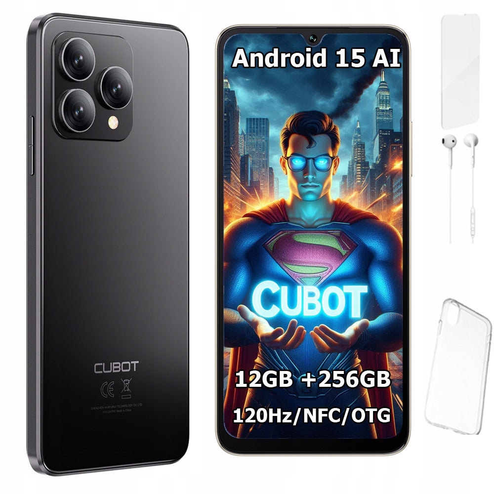 Išmanusis telefonas CUBOT A40 6,88" 12/256GB DUAL SIM NFC ANDROID 15 + Dėklas + Folija
