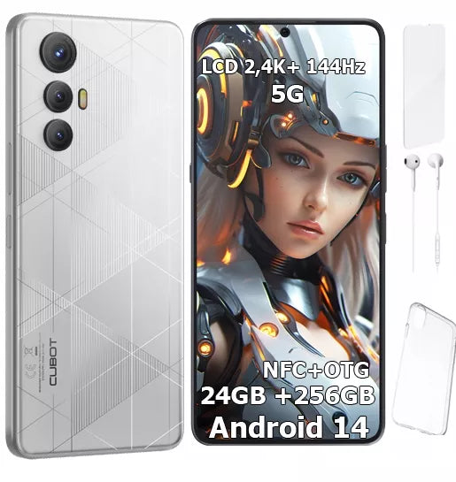 Išmanusis telefonas CUBOT MAX 5 24/256GB NFC DUAL SIM 5G 4G 6,95" OTG + DĖKLAS