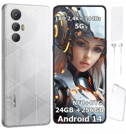 Išmanusis telefonas CUBOT MAX 5 24/256GB NFC DUAL SIM 5G 4G 6,95" OTG + DĖKLAS