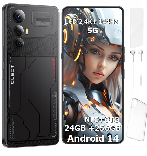 Išmanusis telefonas CUBOT MAX 5 24/256GB NFC DUAL SIM 5G 4G 6,95" OTG + DĖKLAS