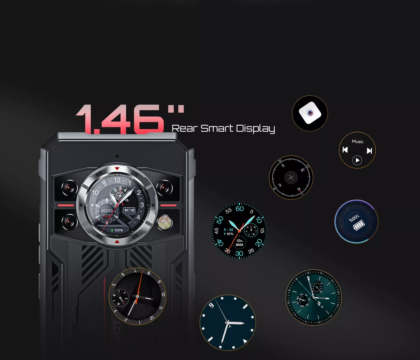 Atsparus smūgiams karinis išmanusis telefonas CUBOT KING KONG 11 32/256GB NFC DUAL SIM 5G