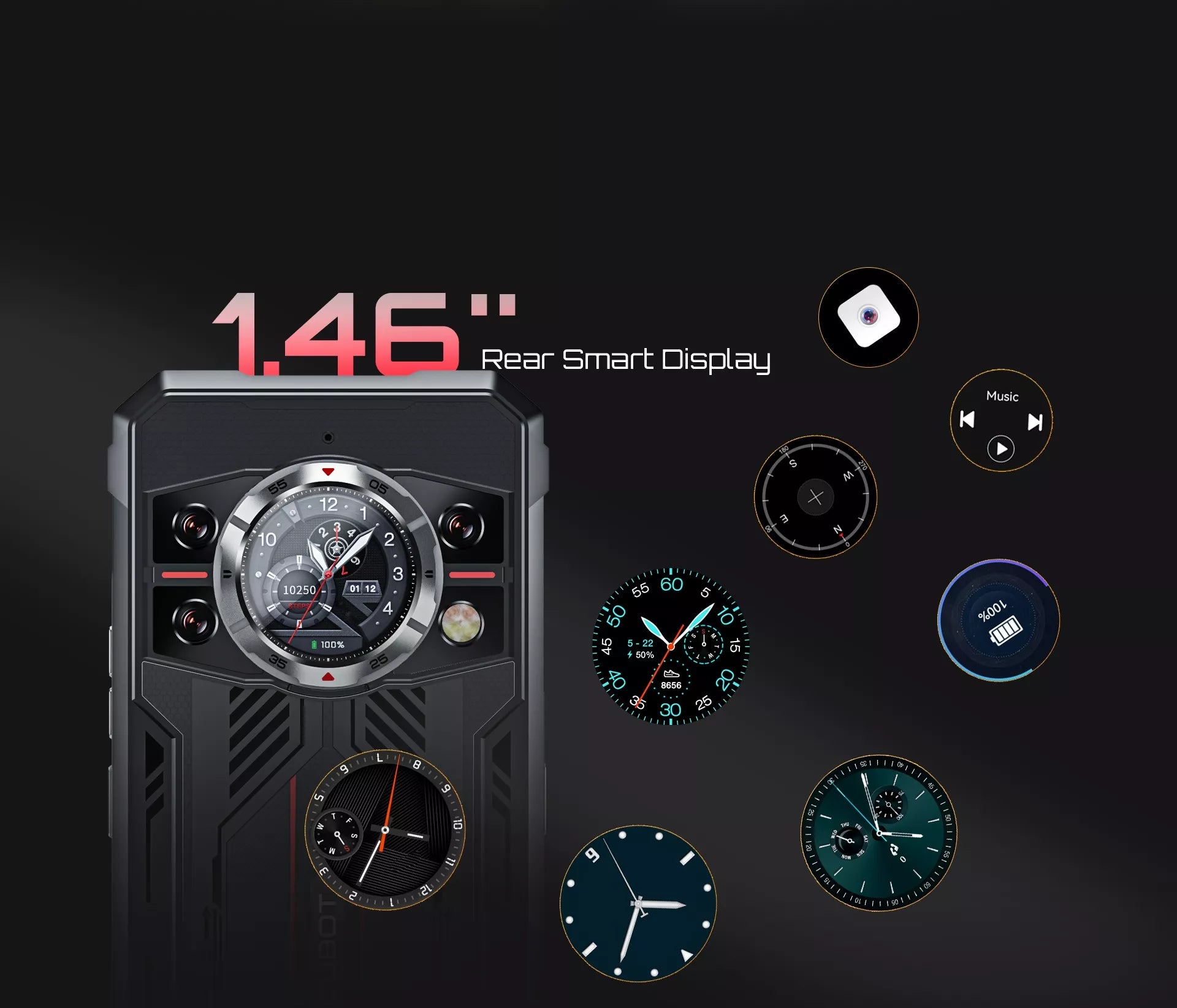 Atsparus smūgiams karinis išmanusis telefonas CUBOT KING KONG 11 32/256GB NFC DUAL SIM 5G