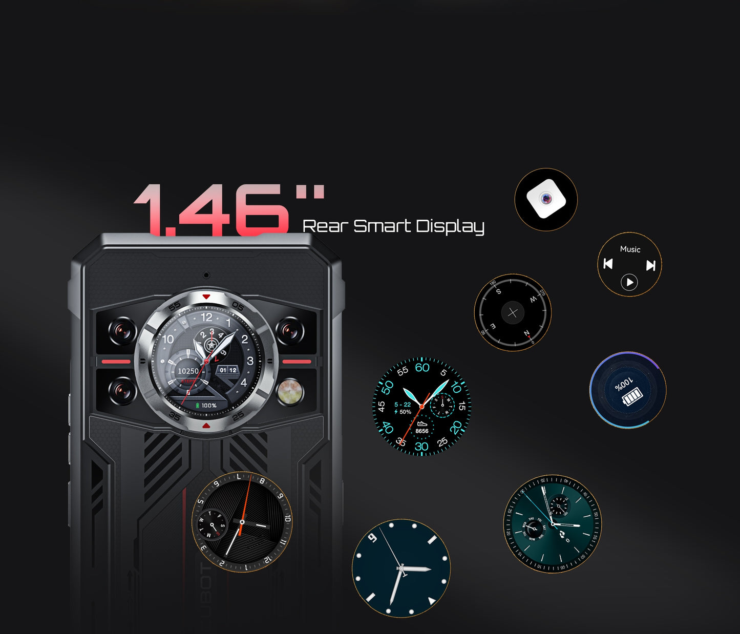 Atsparus smūgiams karinis išmanusis telefonas CUBOT KING KONG 11 32/256GB NFC DUAL SIM 5G