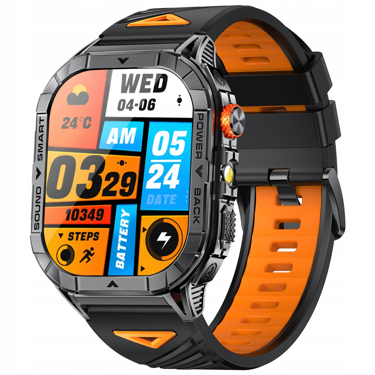 Vyriškas išmanusis lauko laikrodis sandarus IP68 AMOLED GlacierX Racer Black