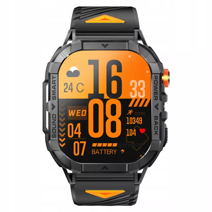 Vyriškas išmanusis lauko laikrodis sandarus IP68 AMOLED GlacierX Racer Black